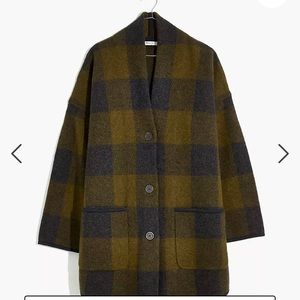 Madewell Buffalo Check Sweater Coat